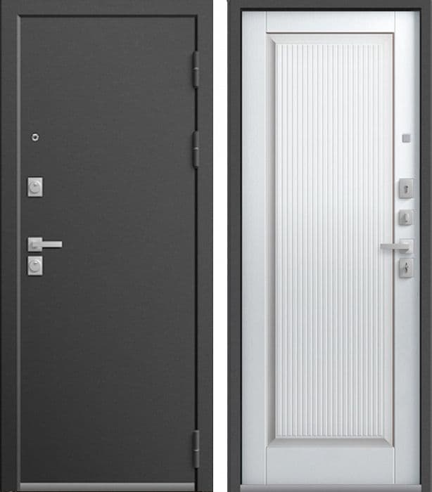 Входная дверь LUX-7 пепельный муар / кашемир белый