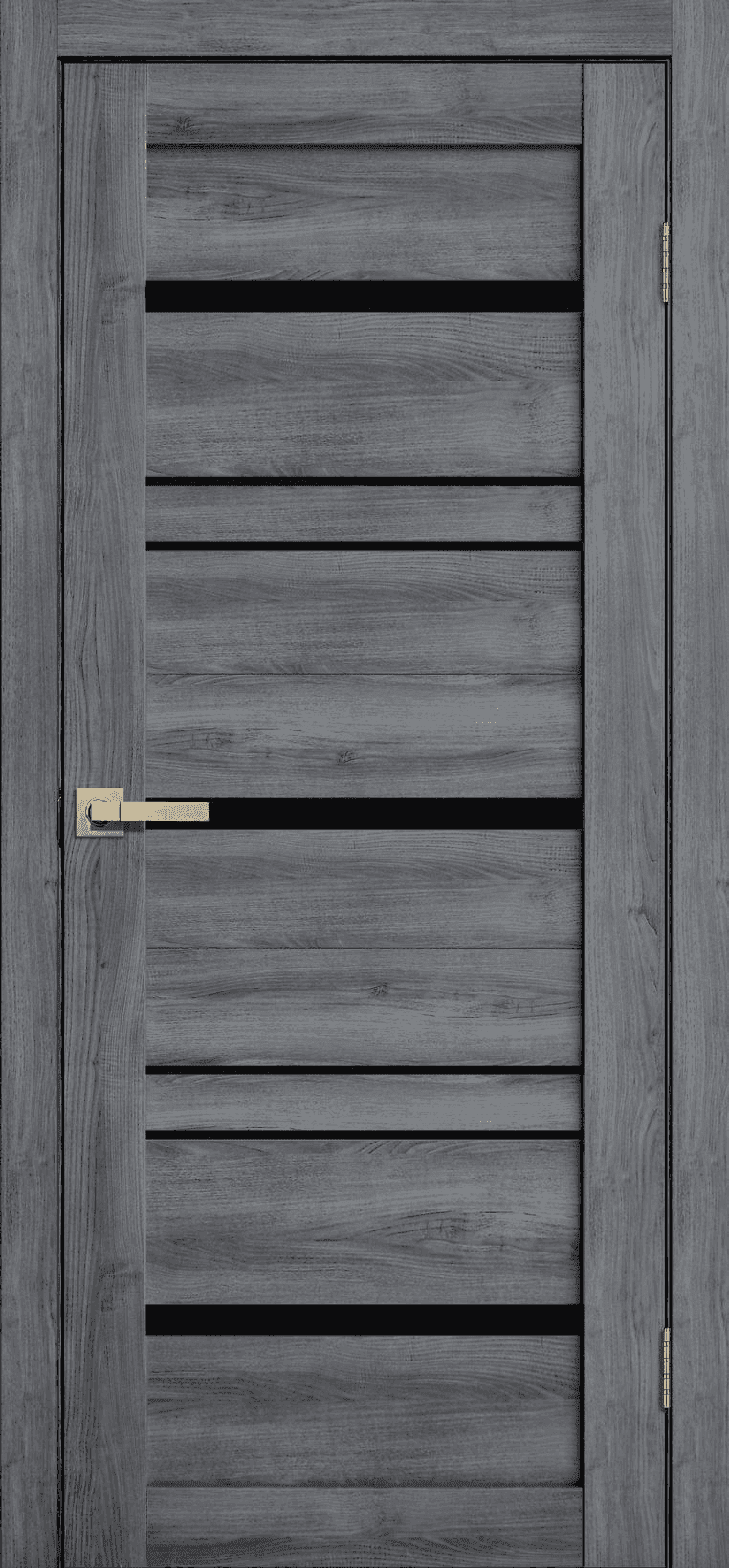 Входная дверь Lite Doors L12 дуб стоунвуд / чёрный лакобель