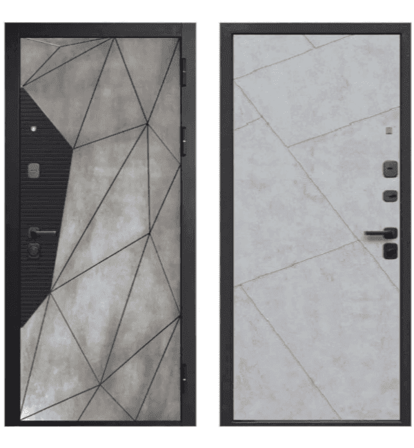 Входная дверь Геометрия Бетон бетон тёмный / бетон светлый