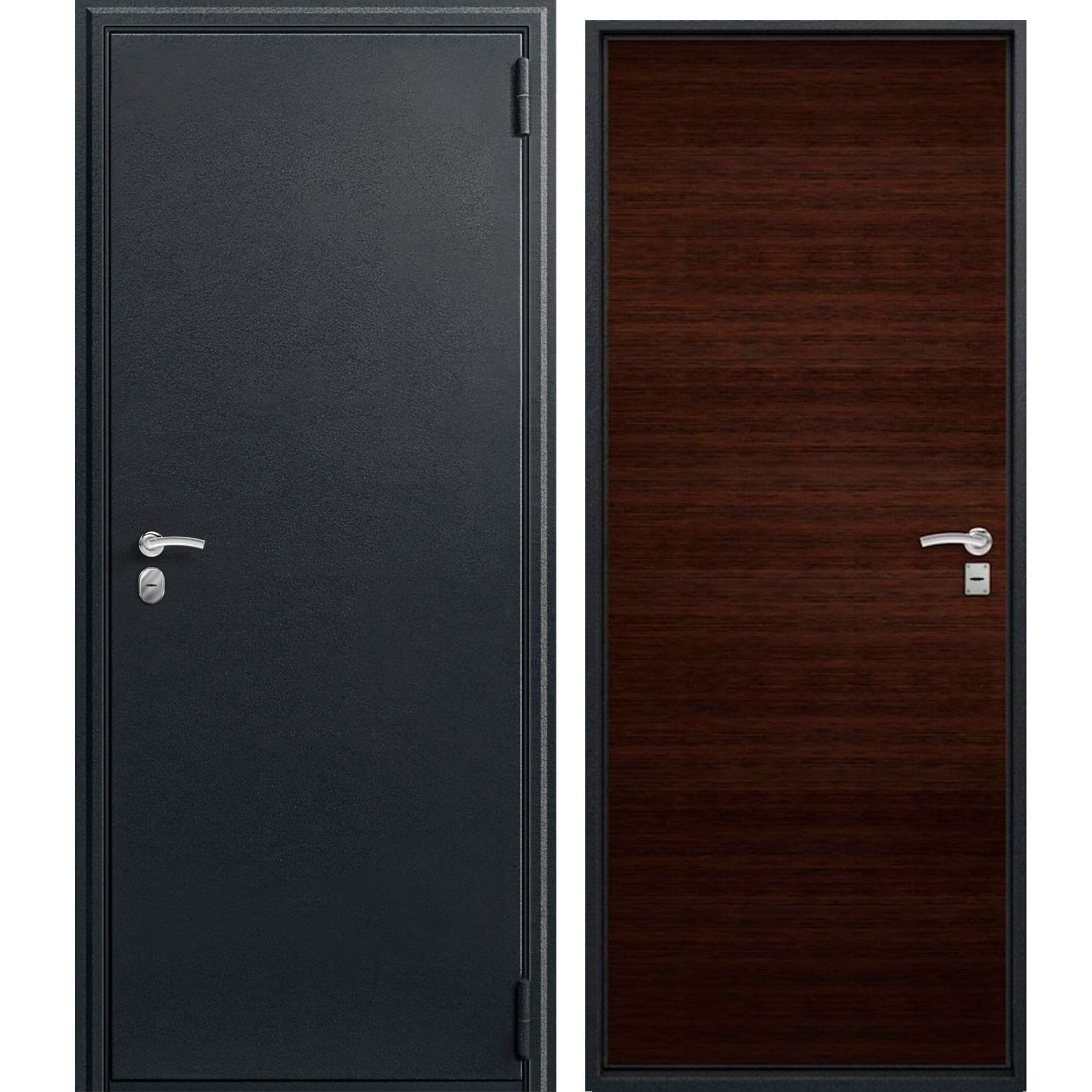 Входная дверь O-10 гк чёрный сатин / венге