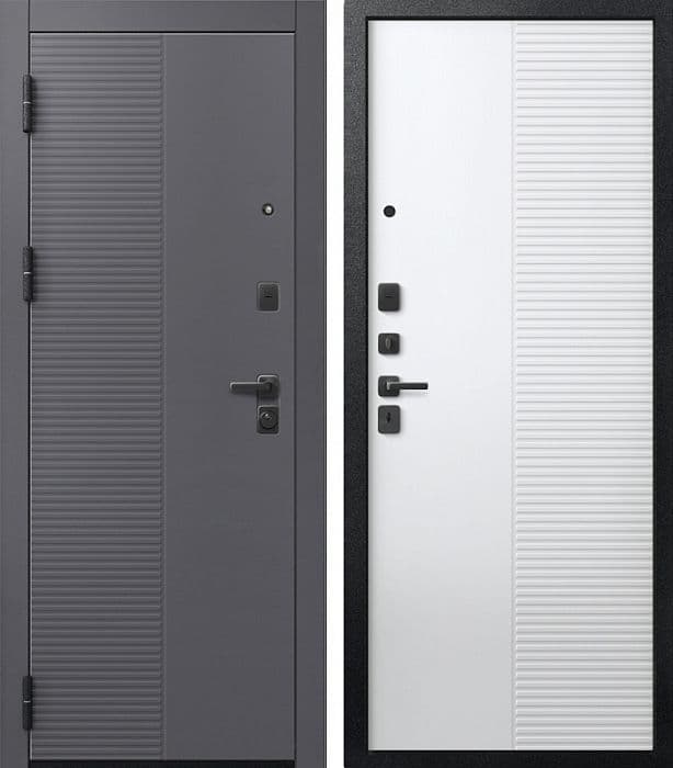 Входная дверь V-18 кашемир графит / кашемир белый