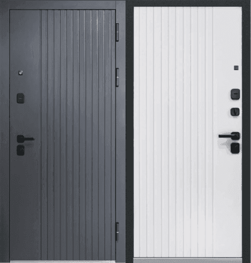 Входная дверь Luxor Termo Рейка графит / белый