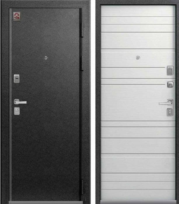 Входная дверь LUX-10 графит муар / ясень скандинавский