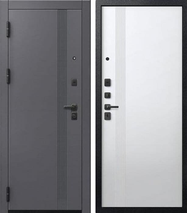 Входная дверь V-17 кашемир графит / кашемир белый
