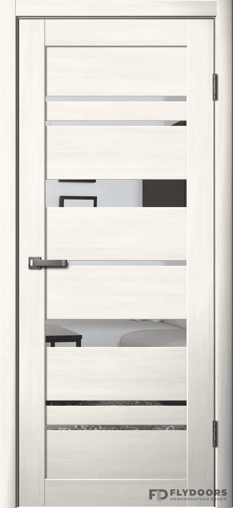 Входная дверь La Stella 283 ясень снежный / зеркало