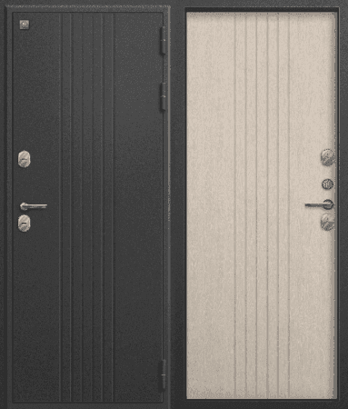Входная дверь Т-90 графит / дуб седой