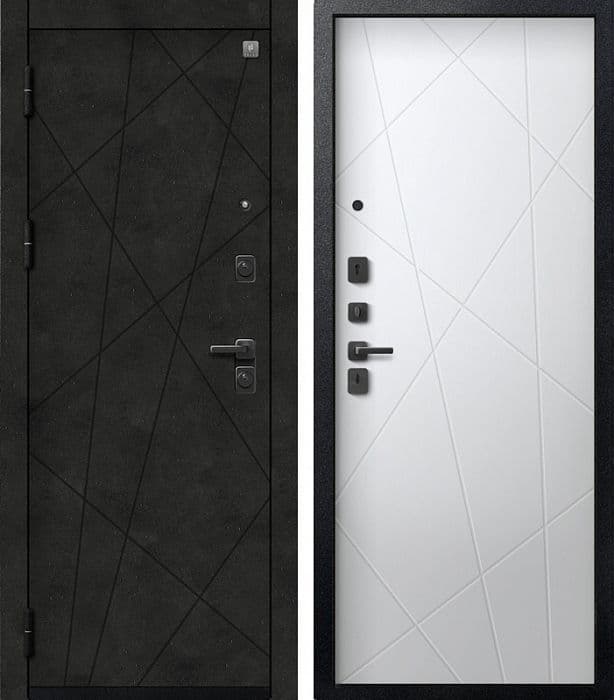 Входная дверь V-16 бетон тёмный / кашемир белый