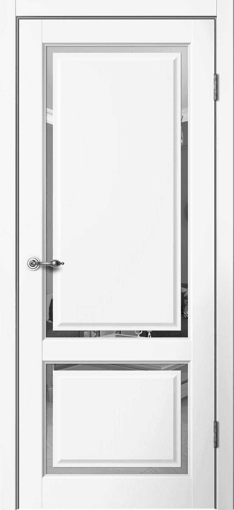 Входная дверь Estetic E02 белый / зеркало