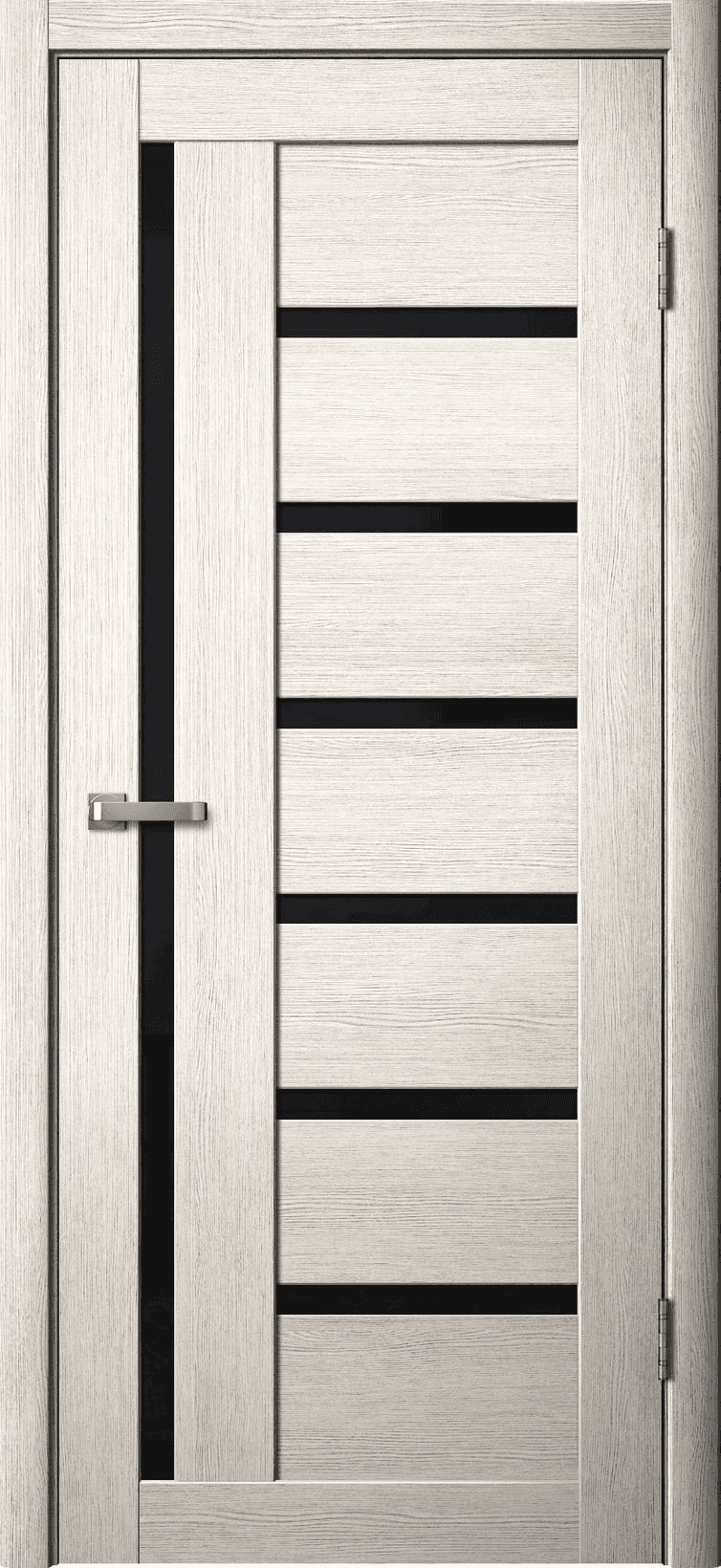 Входная дверь Lite Doors L17 бьянко / чёрный лакобель