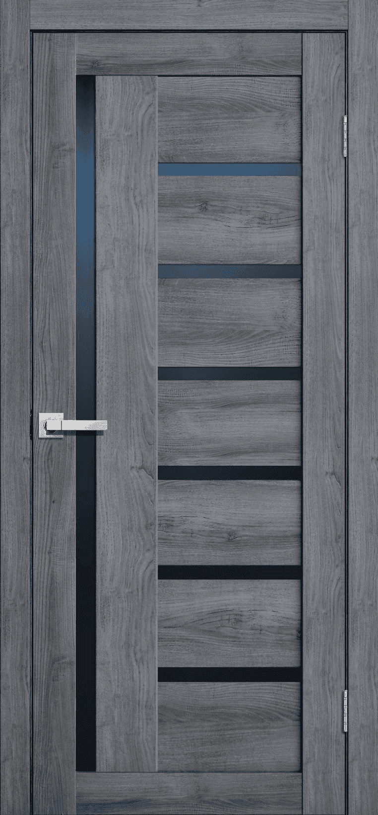 Входная дверь Lite Doors L17 дуб стоунвуд / чёрный лакобель