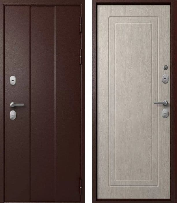 Входная дверь Эталон Т-6 антик медь / астана милки