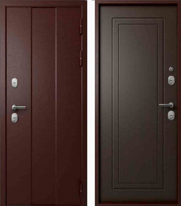 Входная дверь Эталон Т-6 антик медь / венге