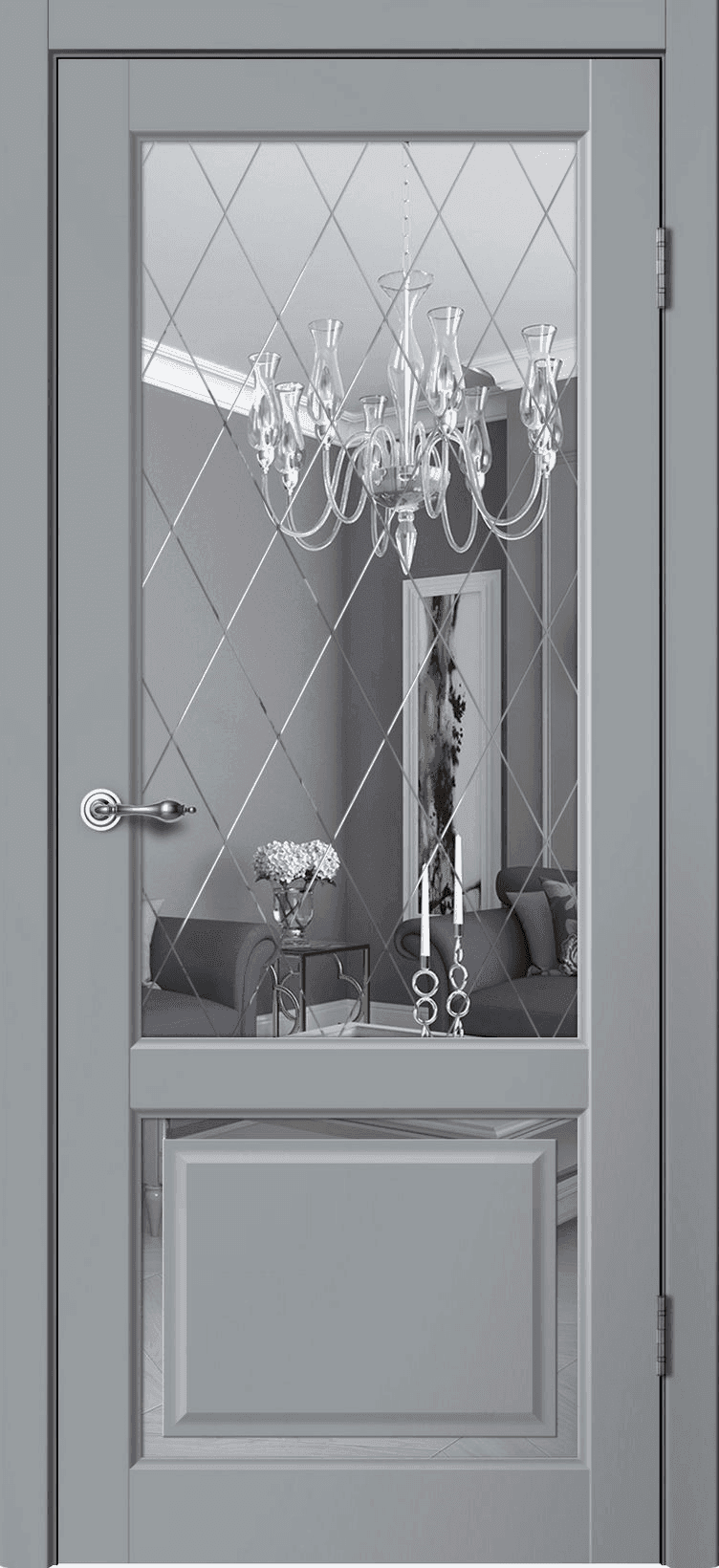 Входная дверь Estetic E03 серый / зеркало