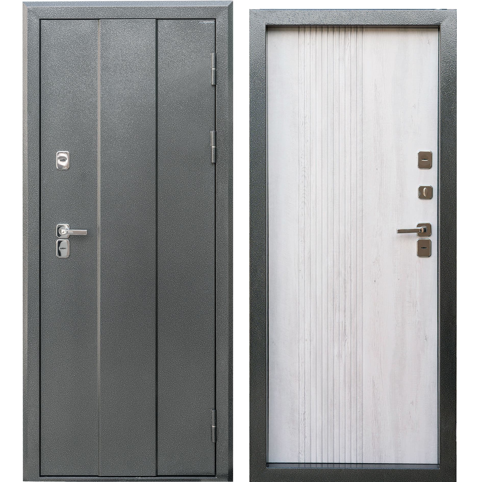 Входная дверь Медверь 3.0 серый сатин / санторини белый