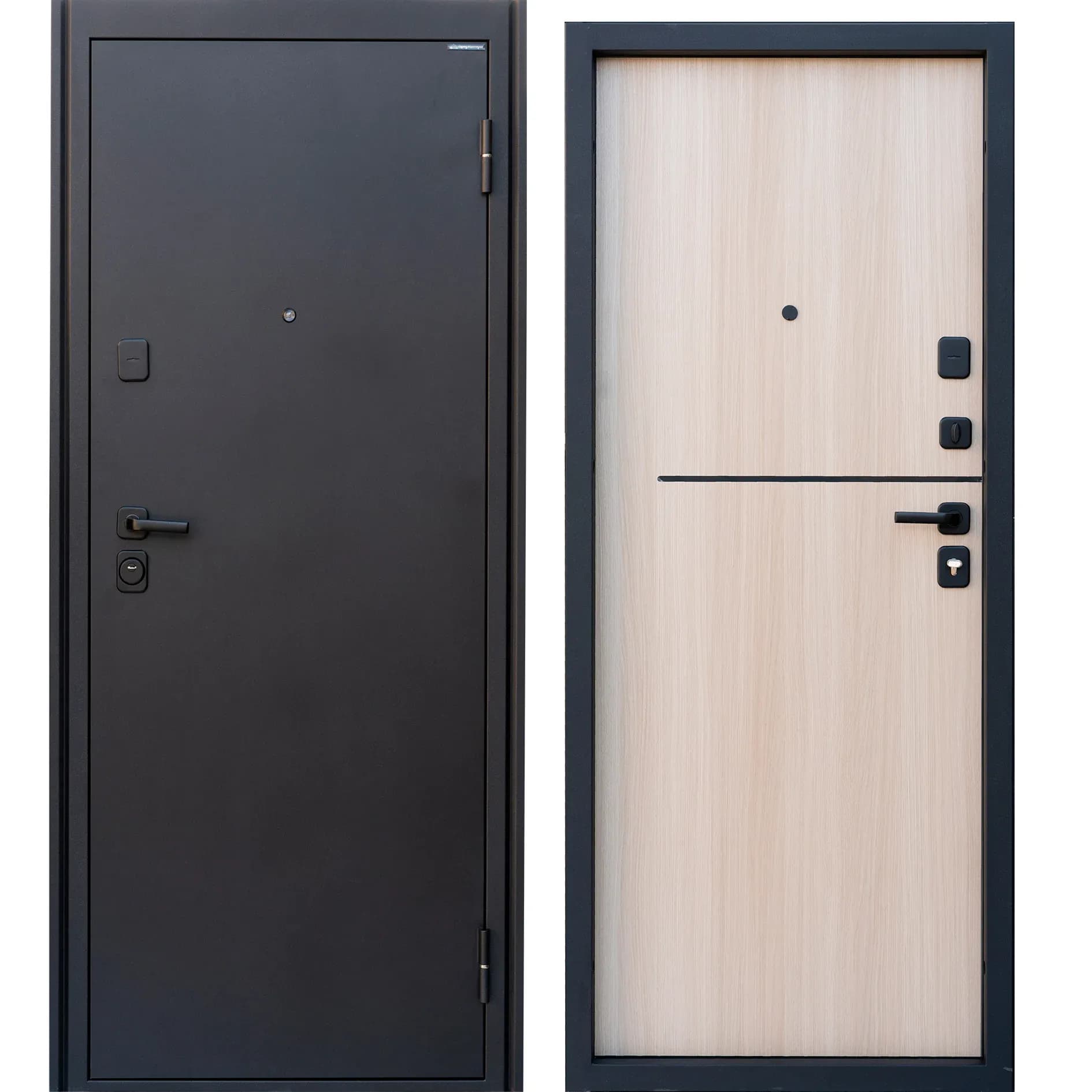 Входная дверь Отвага черный металлик / алтайская тёмная