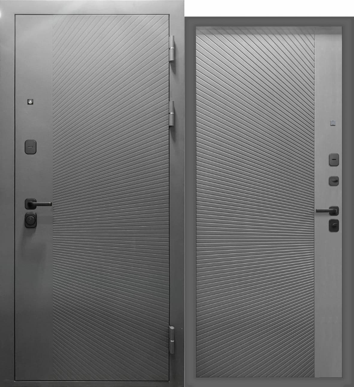 Входная дверь Концепт Линии графит сатин / графит сатин