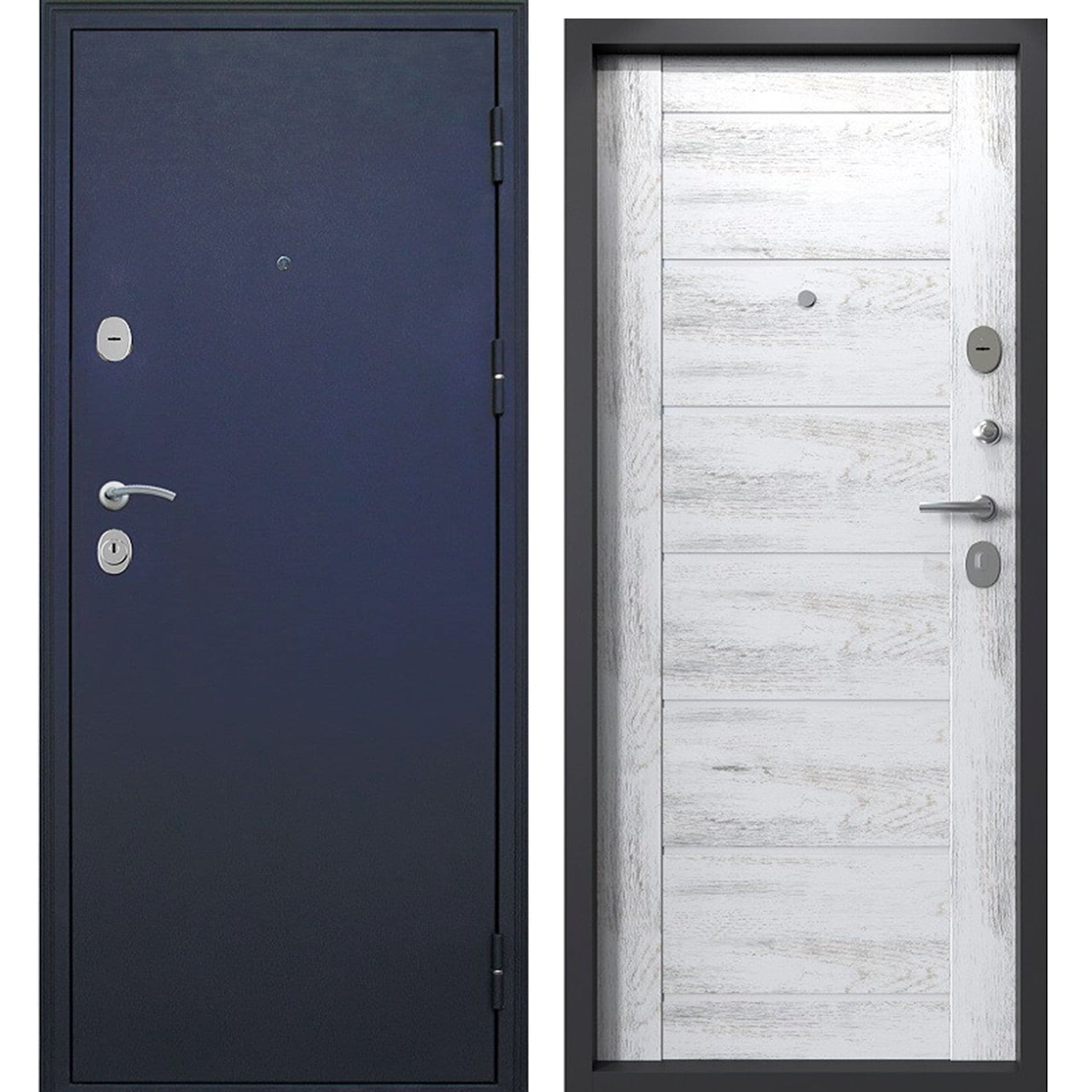 Входная дверь Родина царга антик черное серебро / лиственница кремовая