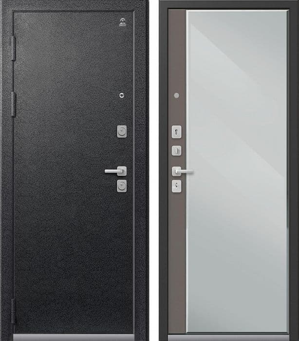 Входная дверь C-104 черный муар / кашемир грей