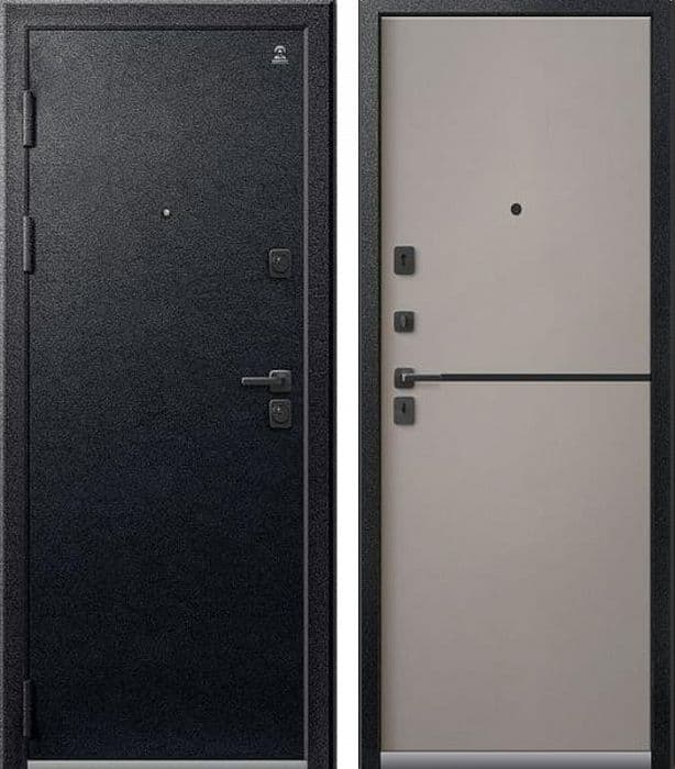 Входная дверь C-105 черный муар / кашемир грей