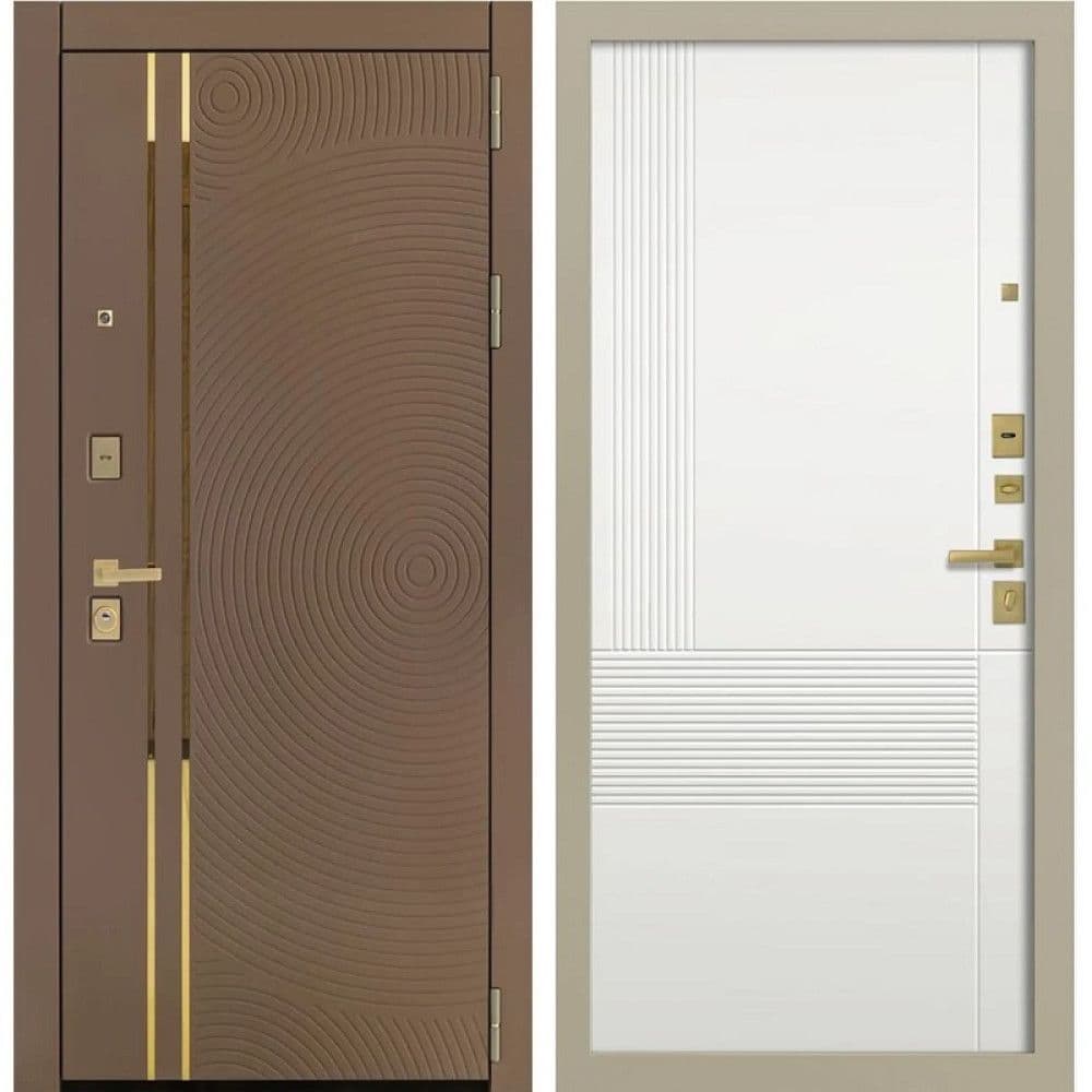 Входная дверь Сельва шоколад / белый