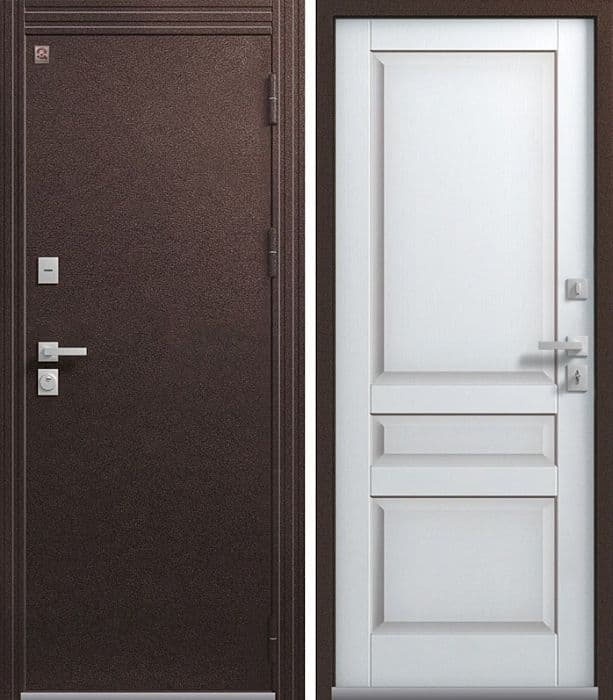 Дверь Т-2 шоколадный муар / кашемир белый