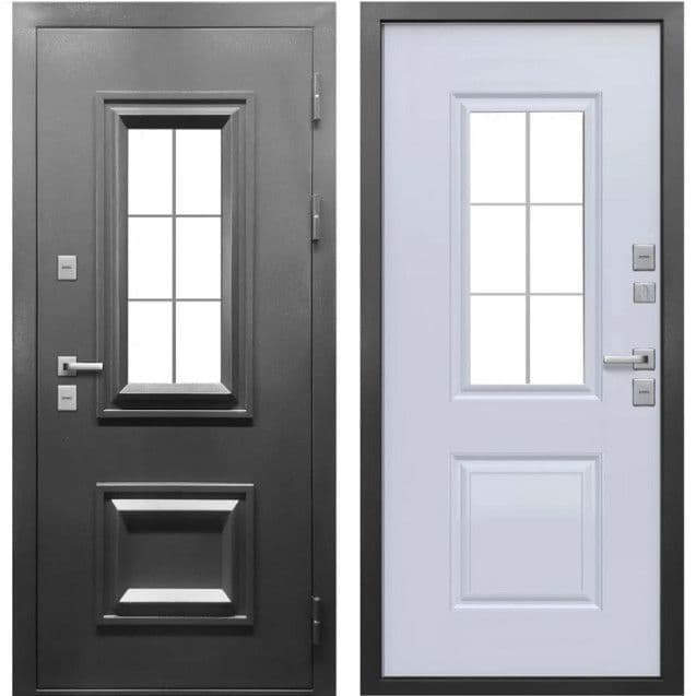 Входная дверь Термо 3 графит / белый