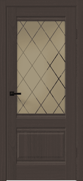 Входная дверь Alto 2V орех американский шоколад / матовое стекло