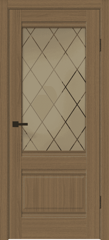 Входная дверь Alto 2V орех американский морёный / матовое стекло
