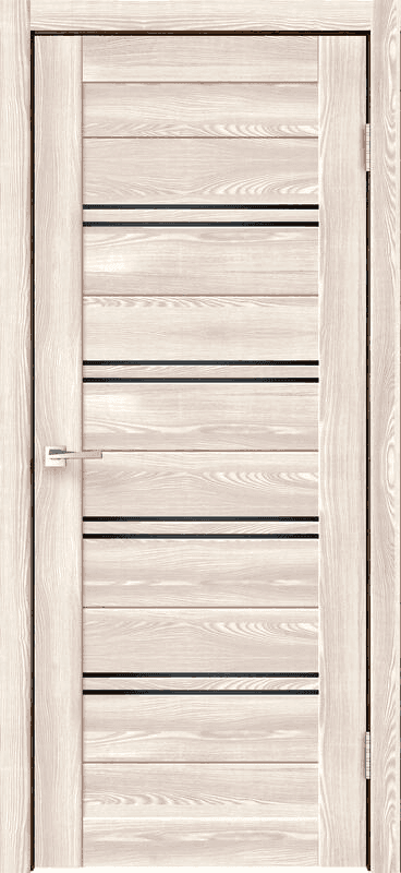 Входная дверь Xline 4 клён крем / чёрный лакобель