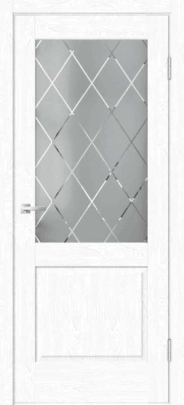 Входная дверь Alto 11 2V дерево белоснежное / матовое стекло