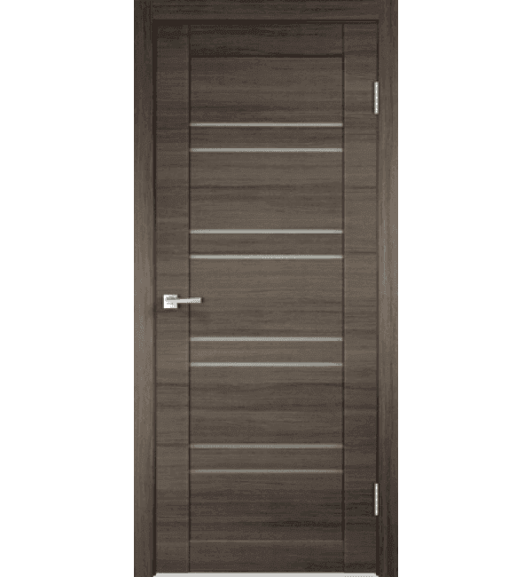 Входная дверь Linea 8 дуб серый поперечный / матовое стекло