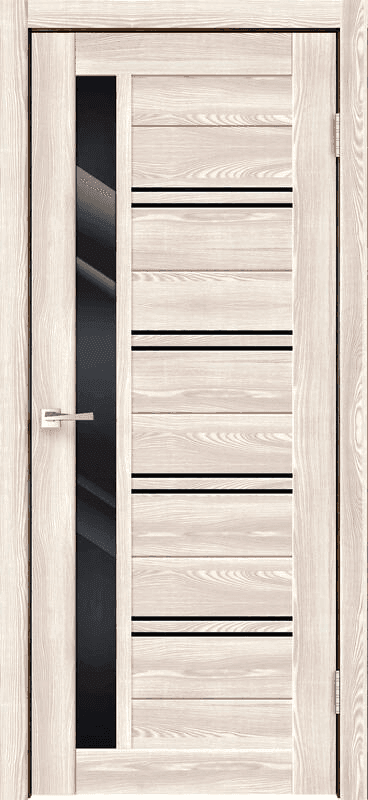 Входная дверь Xline 1 клён крем / чёрный лакобель