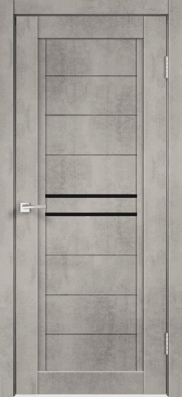 Входная дверь Next 2 муар светло-серый / чёрный лакобель