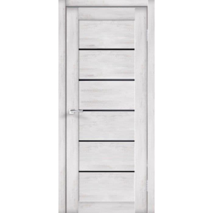 Входная дверь Linea 1 дуб трэвис серый / чёрный лакобель