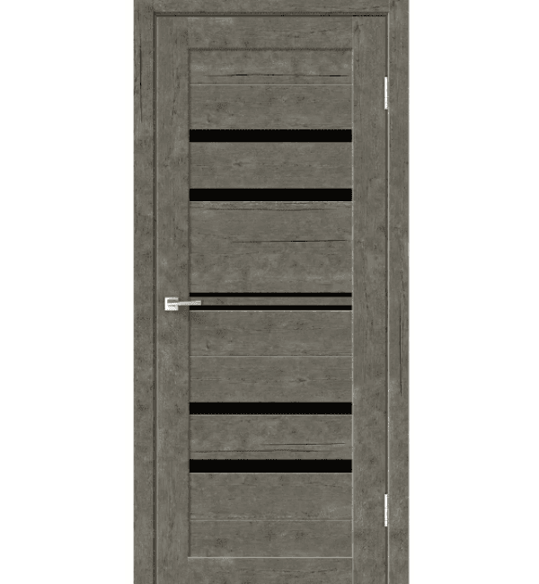 Входная дверь Xline 6 рустик гри / чёрный лакобель