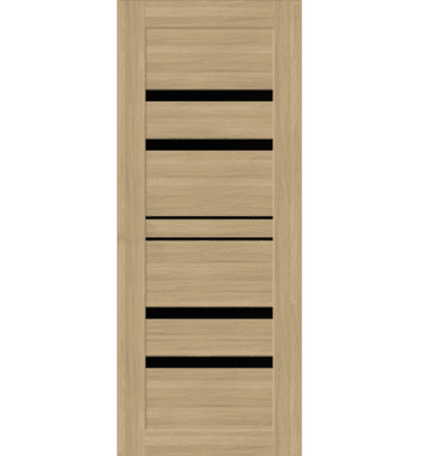 Входная дверь Linea 6 дуб бавария / чёрный лакобель