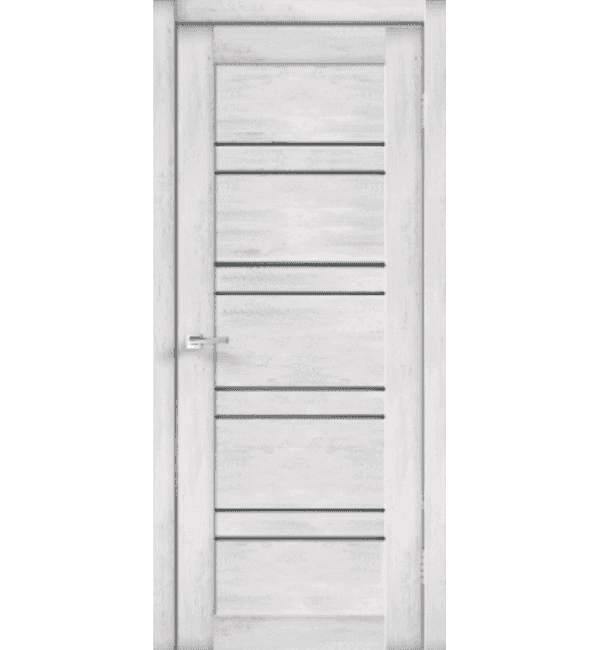 Входная дверь Linea 8 ясень серебристый / матовое стекло графит