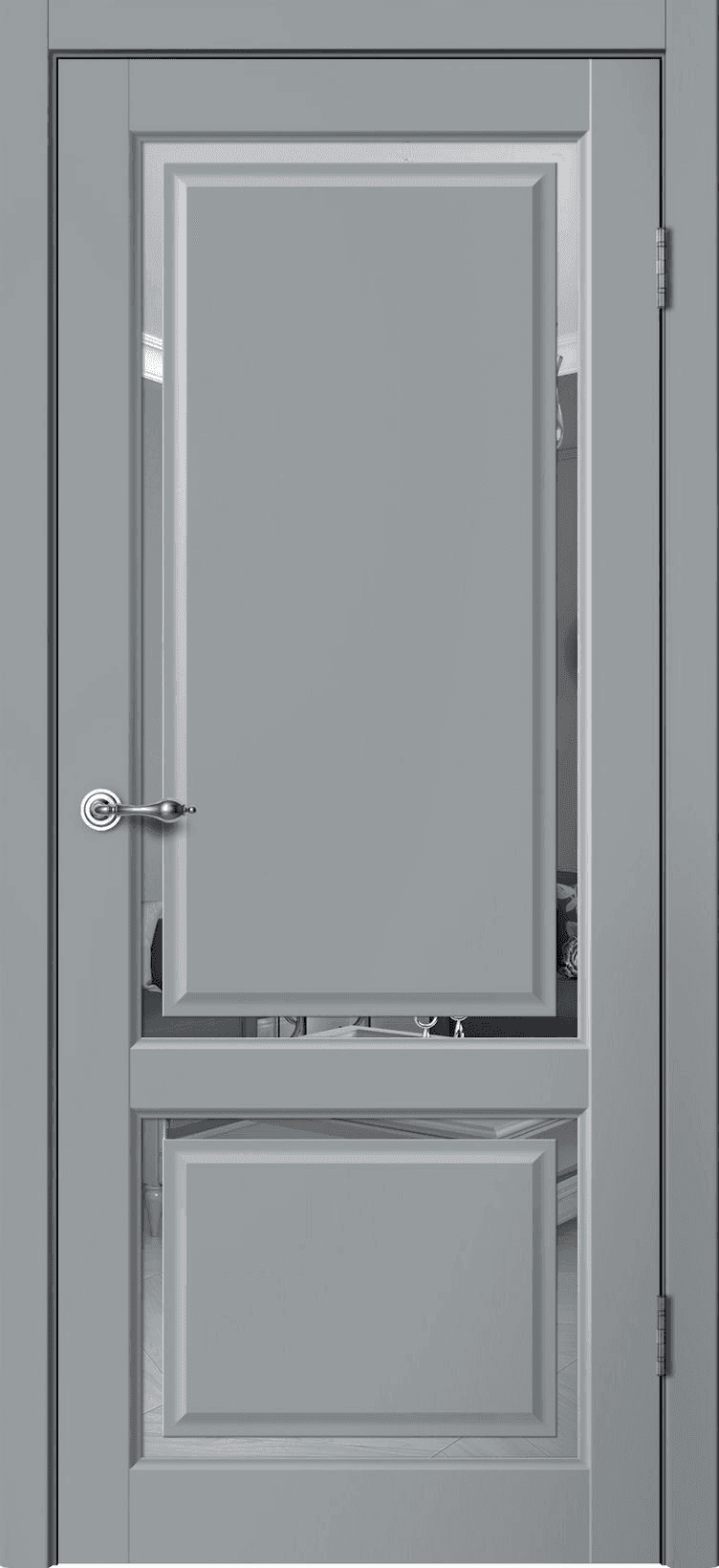 Входная дверь Estetic E02 серый / зеркало