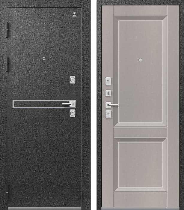 Входная дверь LUX-3 графит муар / кашемир грей