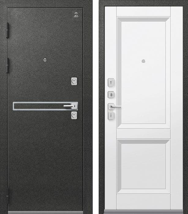 Входная дверь LUX-3 графит муар / кашемир белый