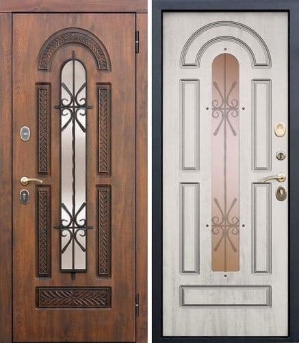 Входная дверь VITRA орех / сосна белая