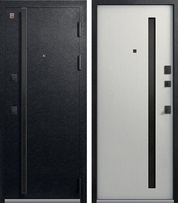 Входная дверь LUX-11 черный муар / ясень скандинавский