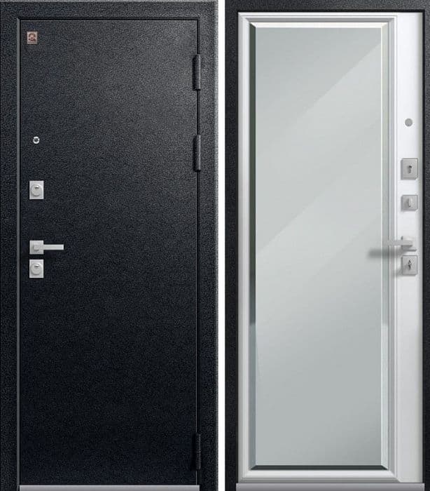 Входная дверь LUX-1 графит муар / кашемир белый