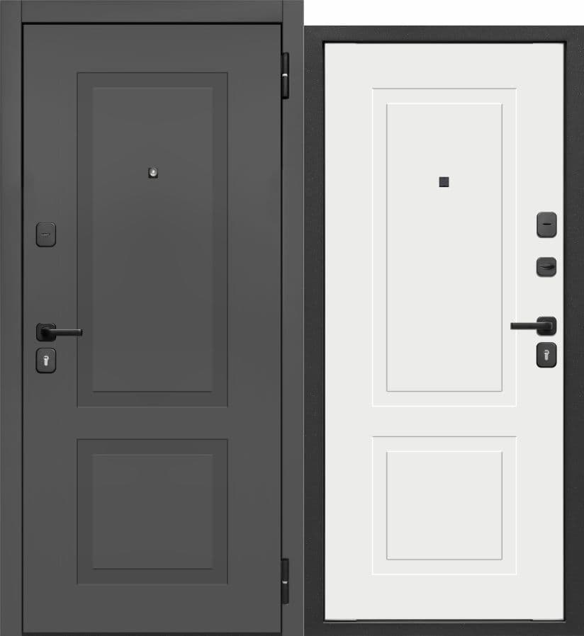 Входная дверь Гарда 2МДФ Классика графит / белый