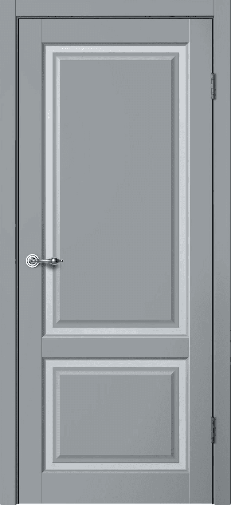Входная дверь Estetic E02 серый / матовое стекло