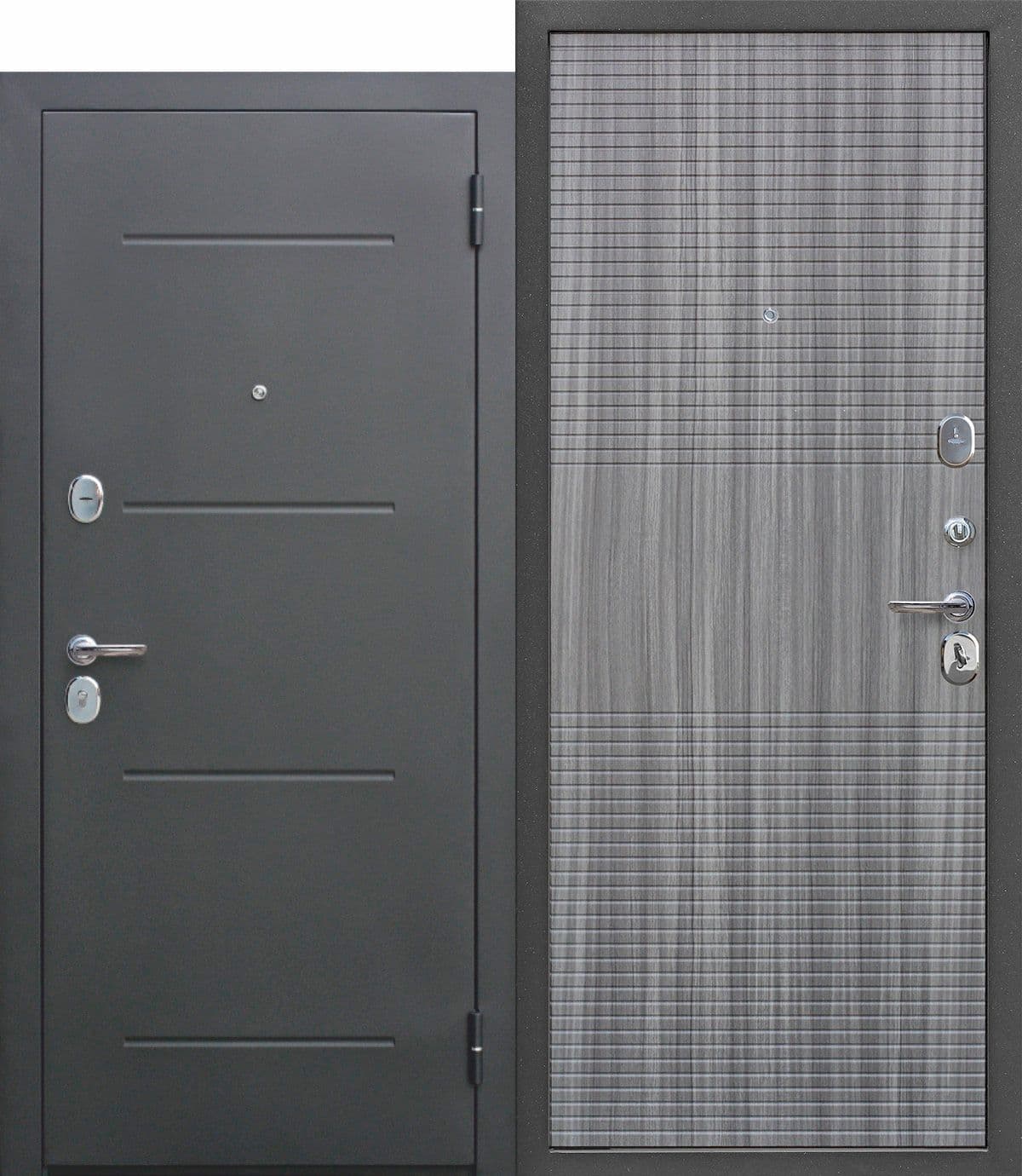 Входная дверь Гарда Муар антик черное серебро / венге тобакко