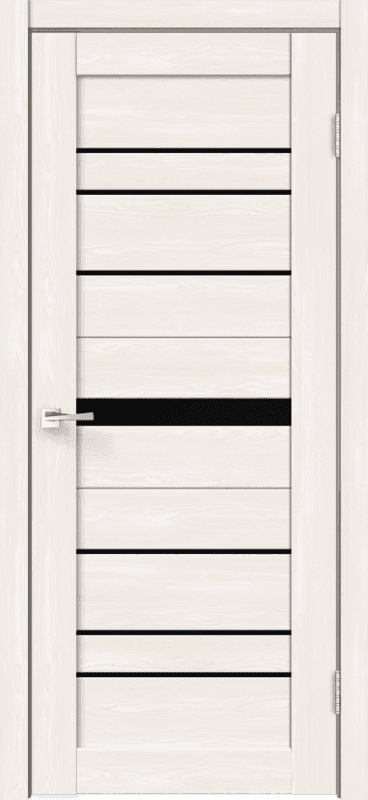 Входная дверь CITY 1 дуб бьянко / чёрный лакобель