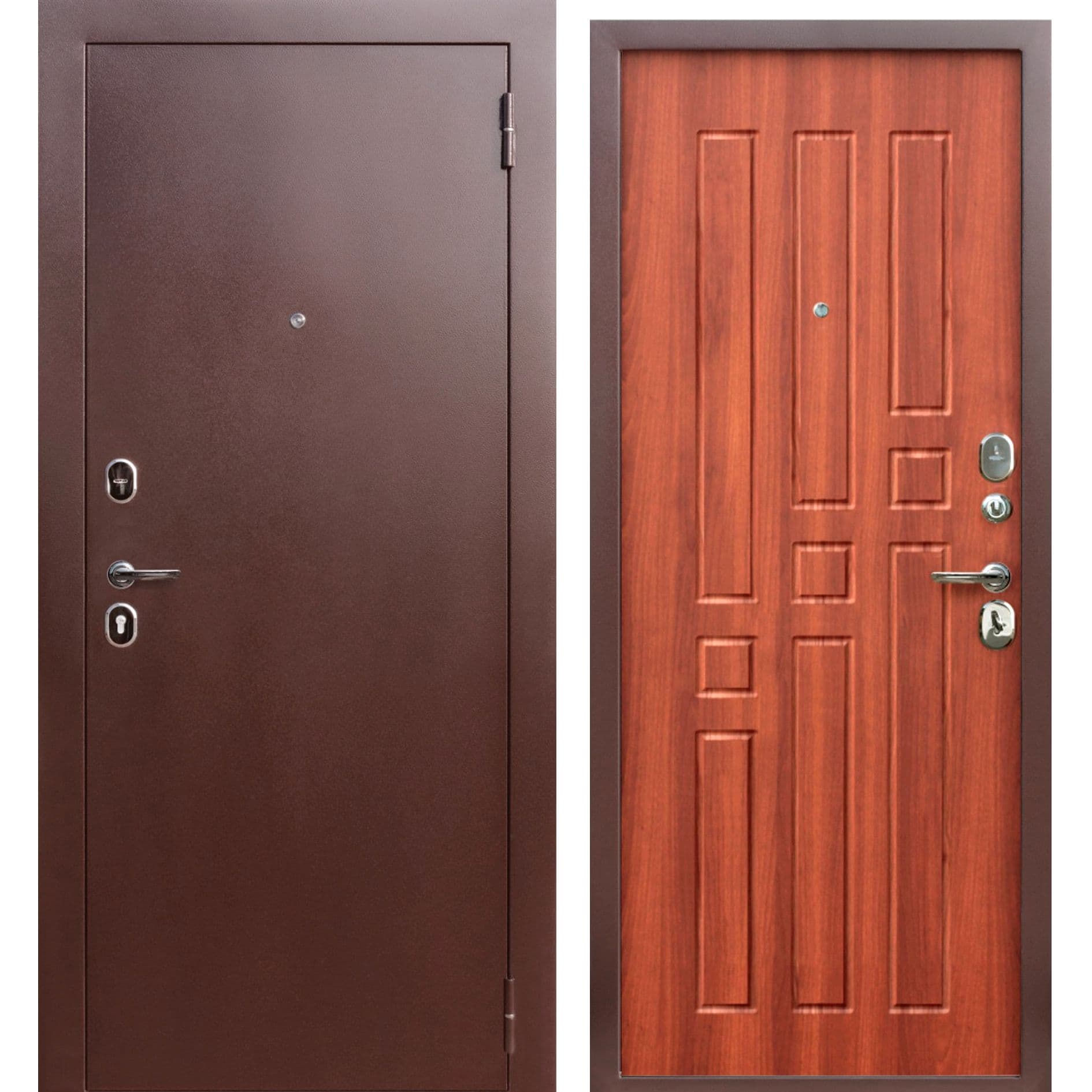 Входная дверь Гарда 80 мм антик медь / дуб рустикальный