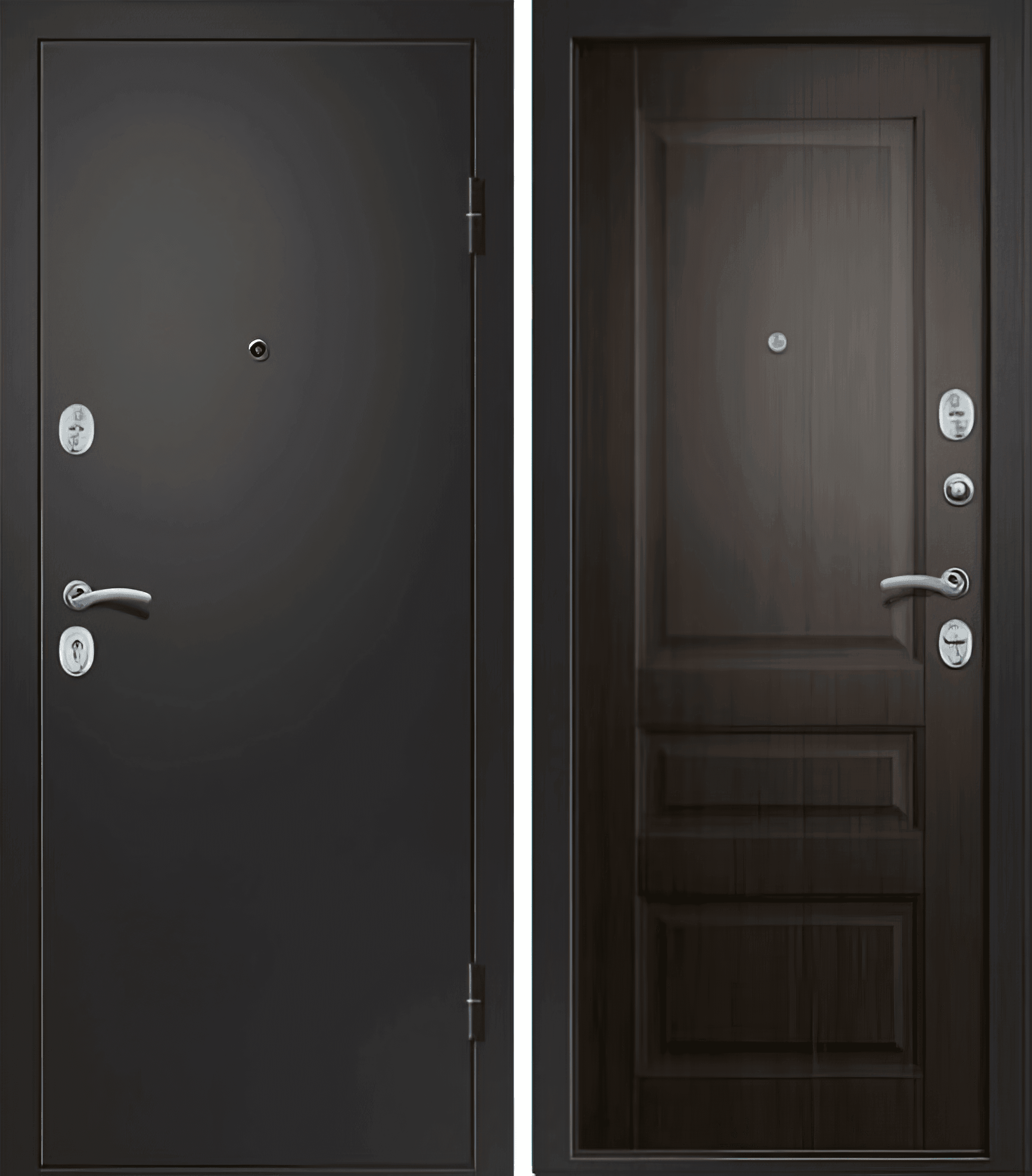 Входная дверь Ника-130 чёрный сатин / венге