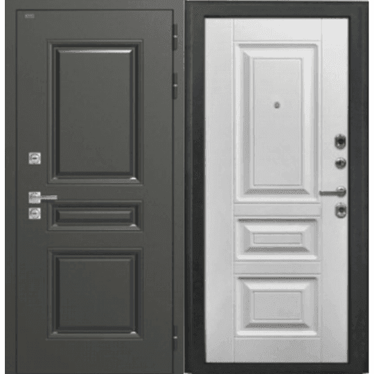 Входная дверь Nord Termo черный муар / сосна белая